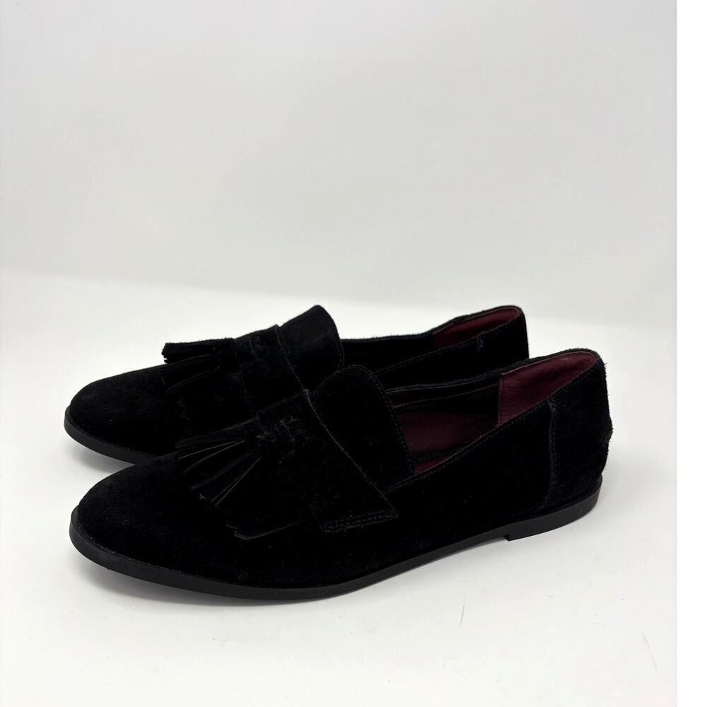 Franco Sarto Jolie Loafer Black Suede Tassel Kiltie Slip On Flats Size 8